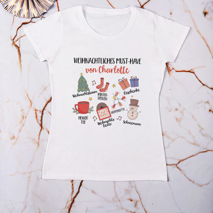 Weihnachtliches Must-Have - T-Shirt mit Aufdruck für Damen