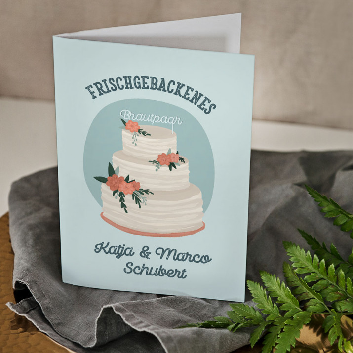 Frischgebackenes Brautpaar - Glückwunschkarte