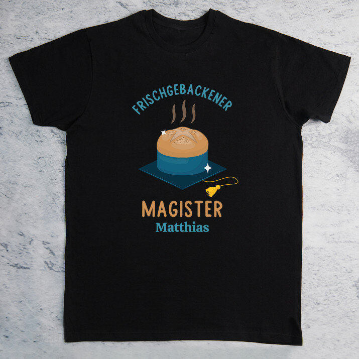 Frischgebackener Magister - Schwarzes T-Shirt für Herren