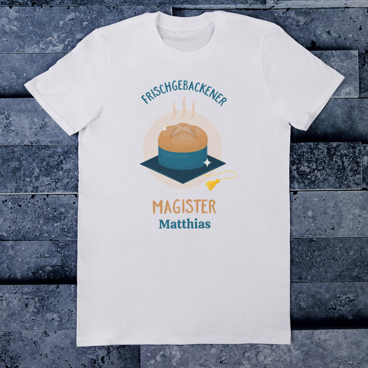 Frischgebackener Magister - T-Shirt mit Aufdruck für Herren