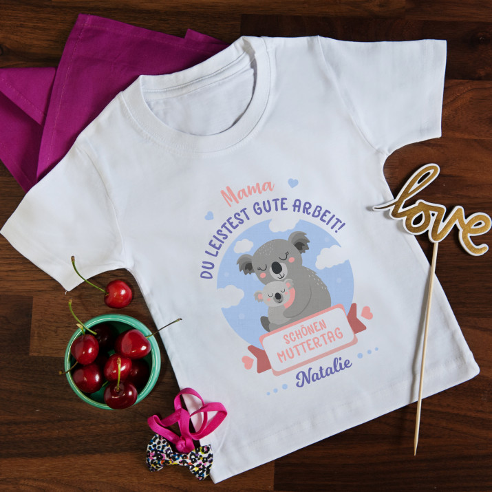 Einen glücklichen Muttertag - T-Shirt mit Aufdruck für Kinder