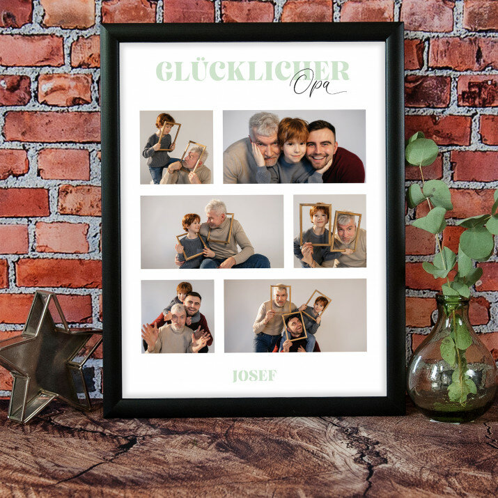 Glücklicher Opa - Collage aus Fotos