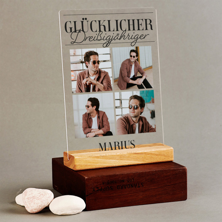 Glücklicher Dreißigjähriger - Druck auf Acrylglas