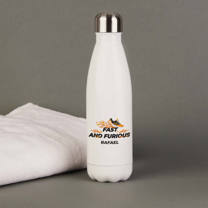 Fast and furious - Weiße Wasserflasche 500 ml
