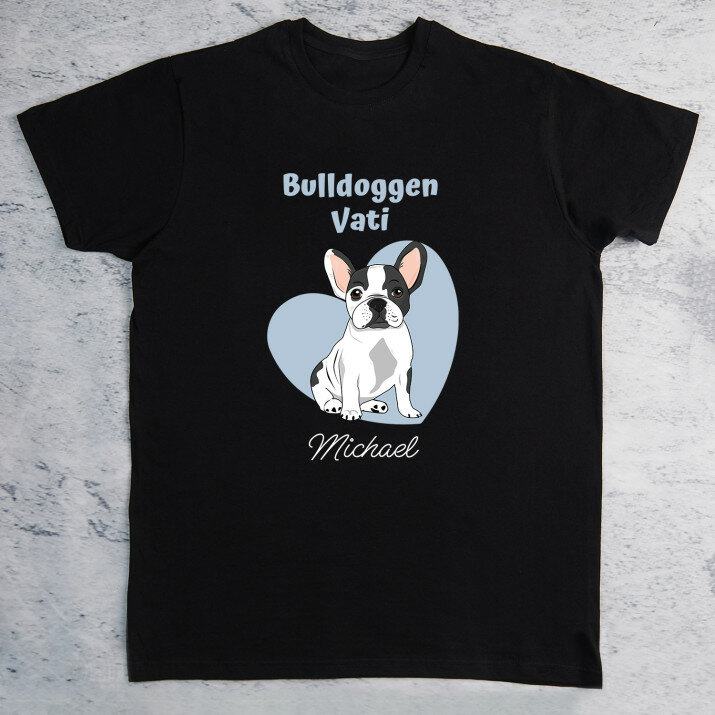 Bulldoggen Vati - Schwarzes T-Shirt für Herren