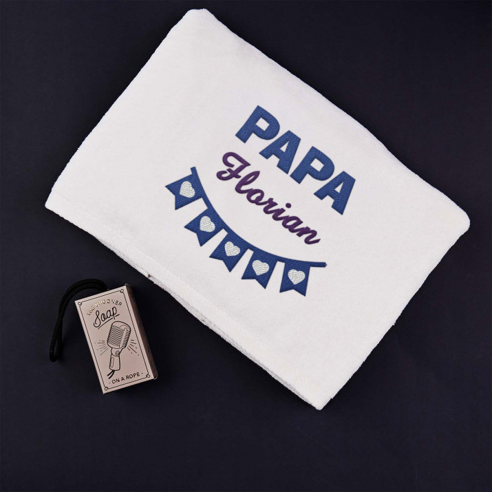 Papa Name - Handtuch mit Stickerei