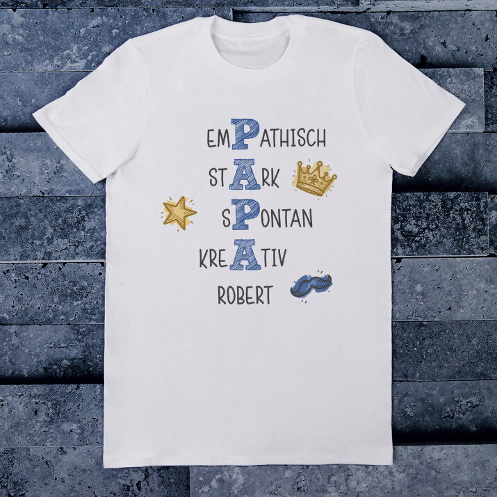 Papa-Kreuzworträtsel - T-Shirt mit Aufdruck für Herren