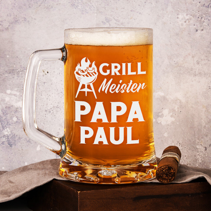 Papa Grillmeister - Personalisierter Bierkrug