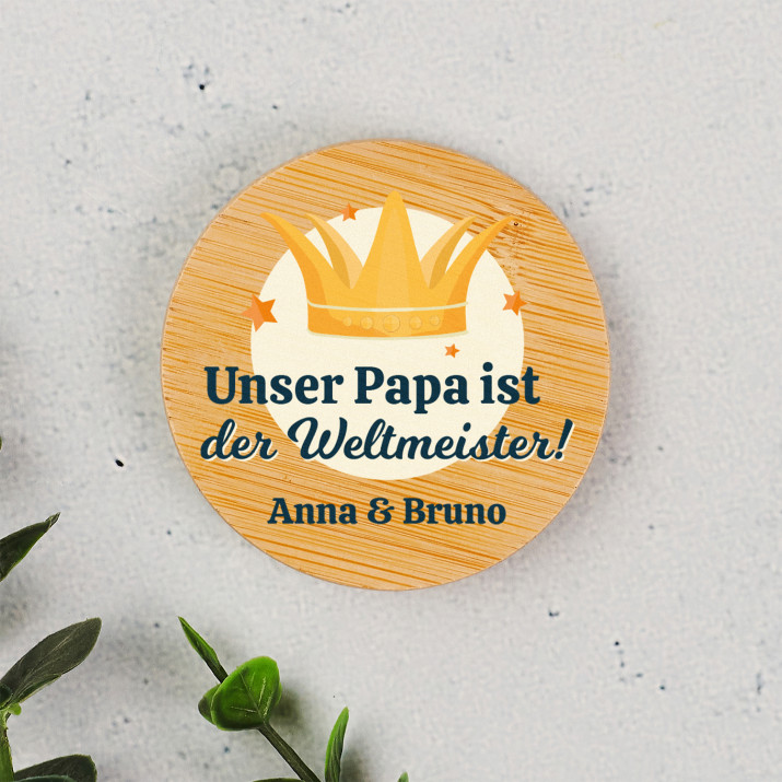 Papa der Weltmeister - Flaschenöffner mit Magnet