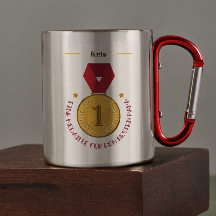 Eine medaille fur den besten papa - Karabinerbecher
