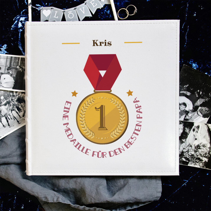 Medaille für Papa - personalisiertes Fotoalbum