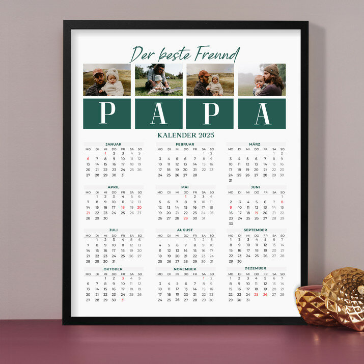 Papa der beste Freund - Kalender im Rahmen