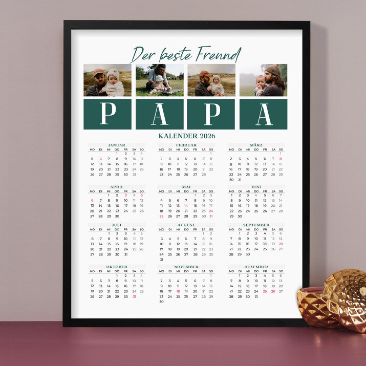 Papa der beste Freund - Kalender im Rahmen