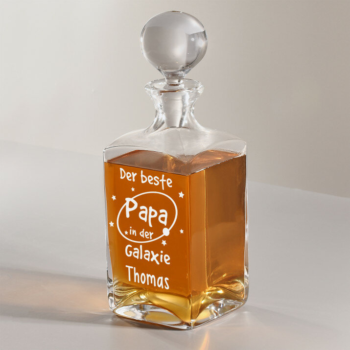 Papa in der Galaxie - Whiskykaraffe mit Gravur