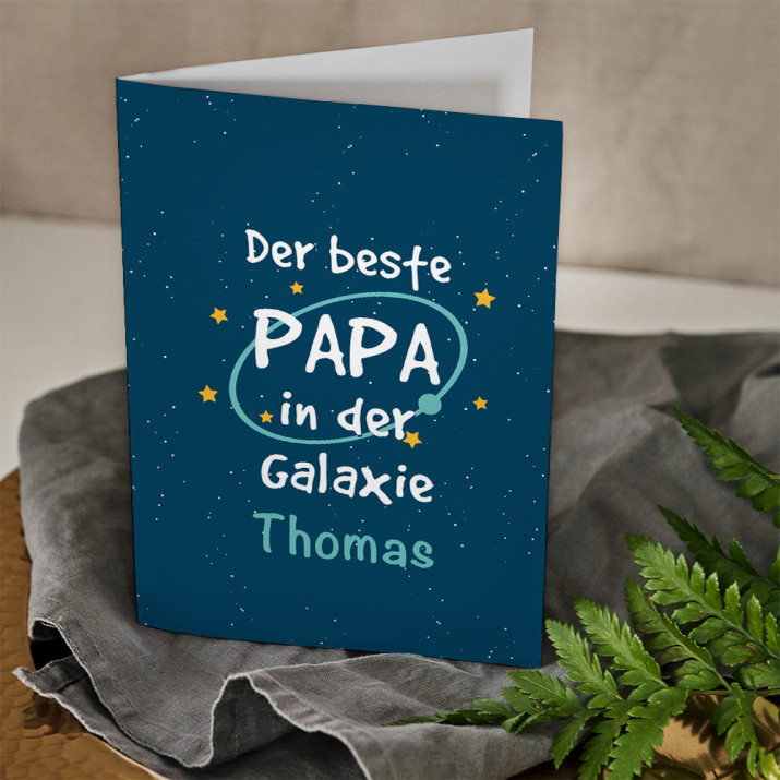 Papa in der Galaxie - Glückwunschkarte