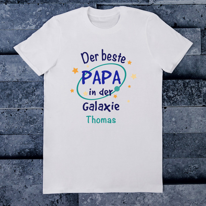 Papa in der Galaxie - T-Shirt mit Aufdruck für Herren