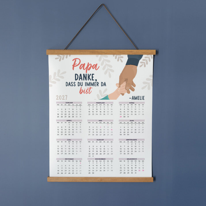 Papa, danke, dass du da bist - Poster-Kalender mit Holzleisten Papa, danke, dass du da bist - Poster-Kalender mit Holzleisten