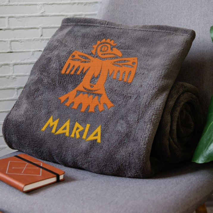 Totem - Decke mit Stickerei
