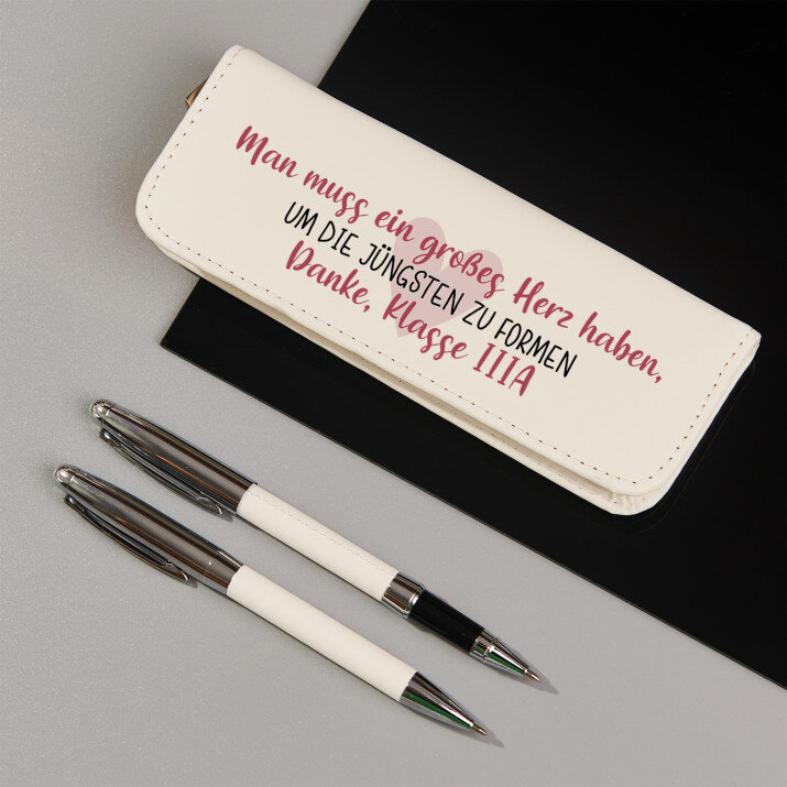 Man muss ein großes Herz haben, um die Jüngst - Schreibset im Lederetui