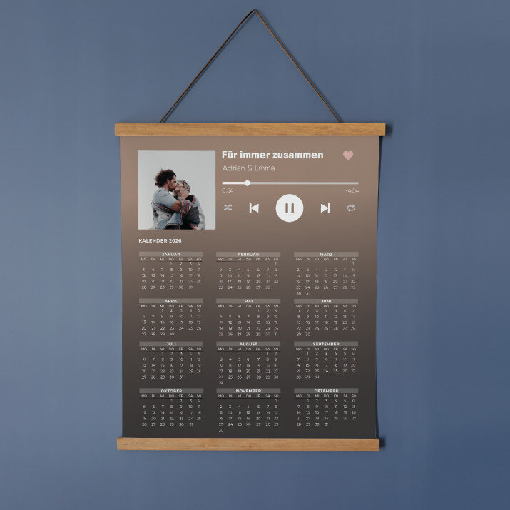 Ihr Lied - Poster-Kalender mit Holzleisten