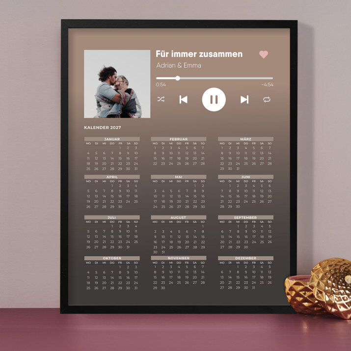 Ihr Lied - Kalender im Rahmen