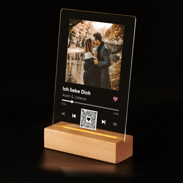 Unser lied qr - Druck auf Acrylglas mit LED Beleuchtung