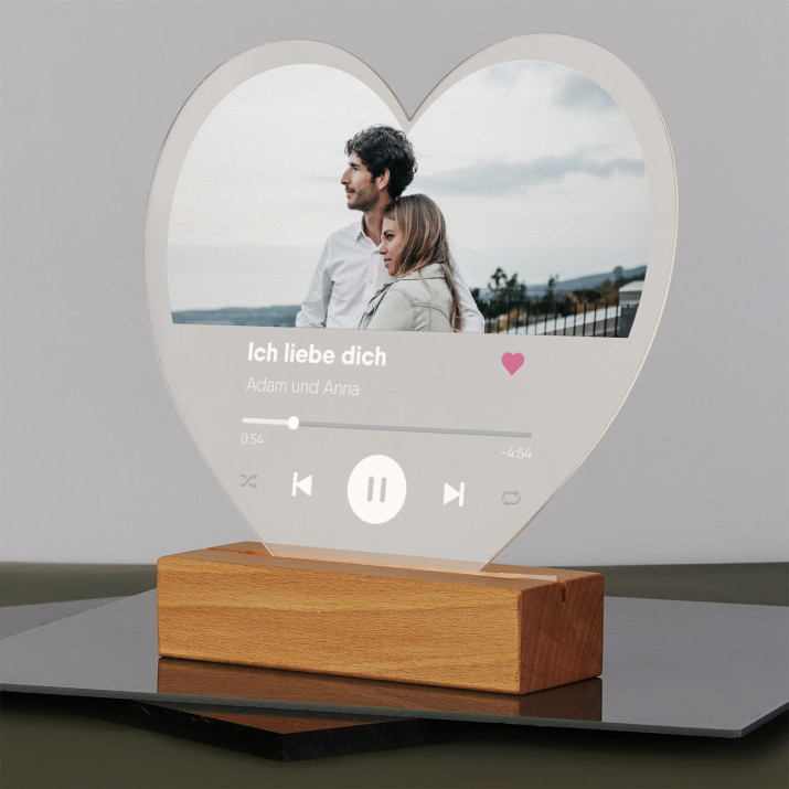 Unser lied spotify - Druck auf Acrylglas Herz led