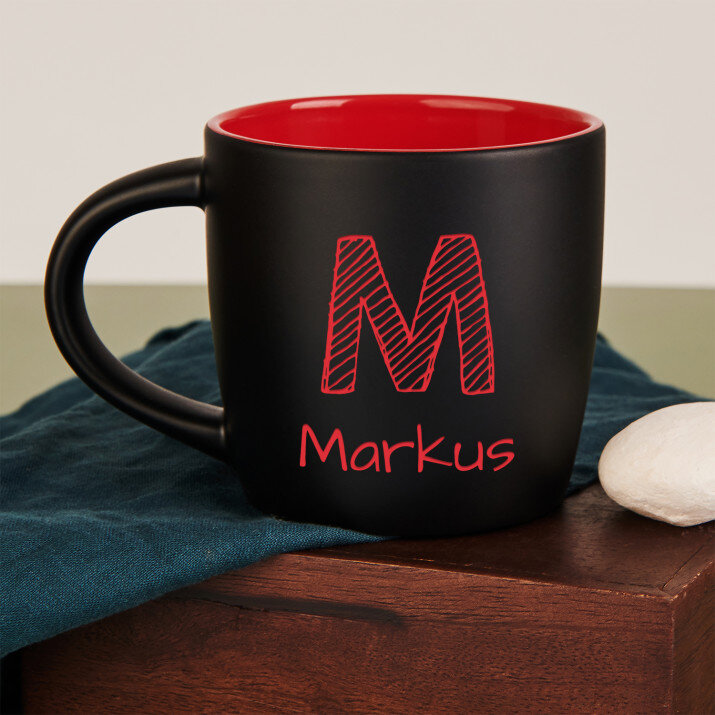 dein Name - Schwarzer keramikbecher dein Name - Schwarzer keramikbecher