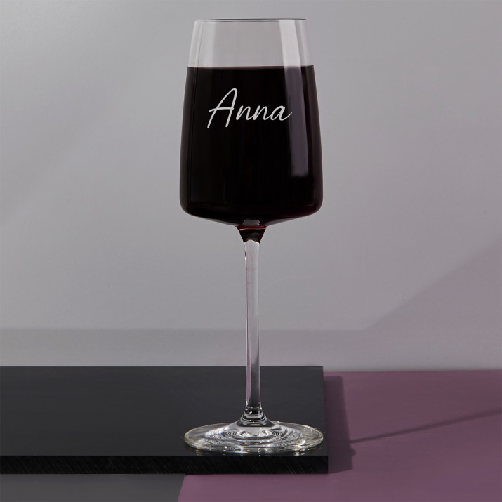 Ihr name elegant - Kristall Weinglas
