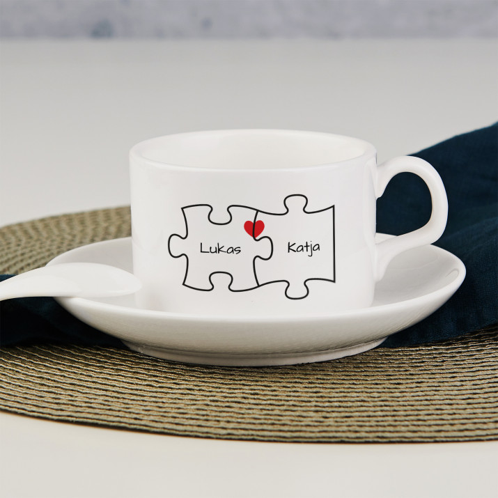 Du und Ich - Tasse mit Untertasse