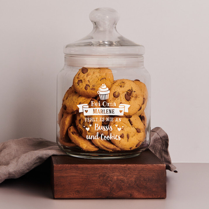 Bei Oma - Keksglas mit Gravur
