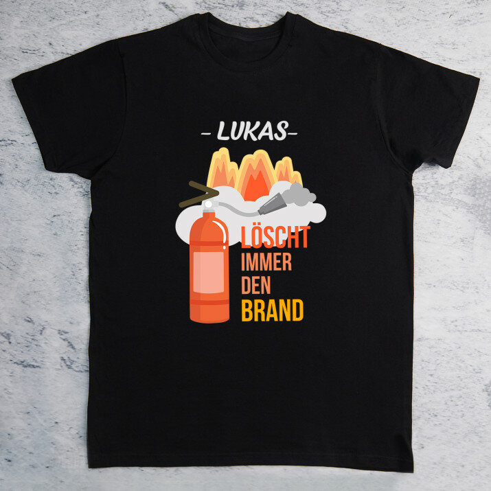 Löscht immer den Brand - Schwarzes T-Shirt für Herren