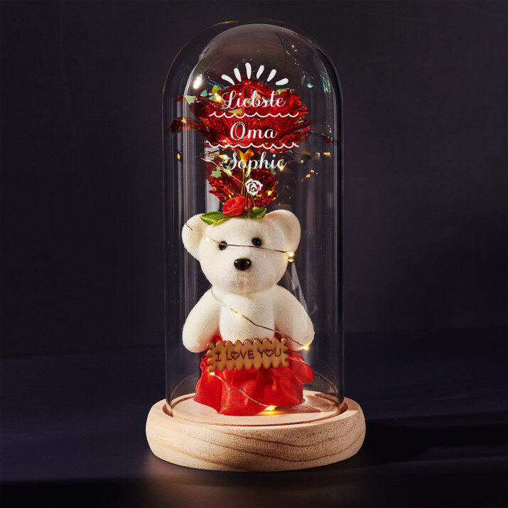 Liebste oma - Ewige Rose mit Teddybär Liebste oma - Ewige Rose mit Teddybär
