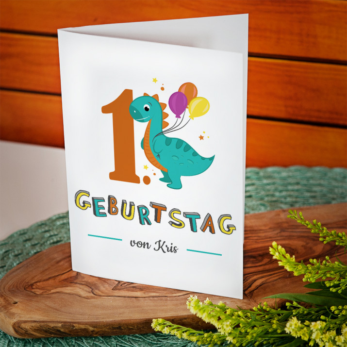 Geburtstag Dino - Glückswunschkarte