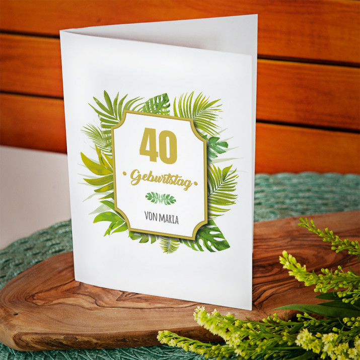 Geburtstag Farn - Glückswunschkarte