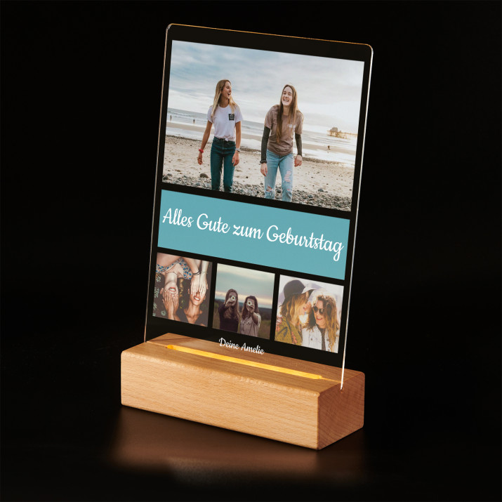 Geburstag fotos - Druck auf Acrylglas mit LED Beleuchtung
