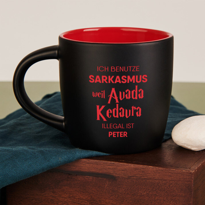 Ich benutze Sarkasmus - Schwarzer keramikbecher