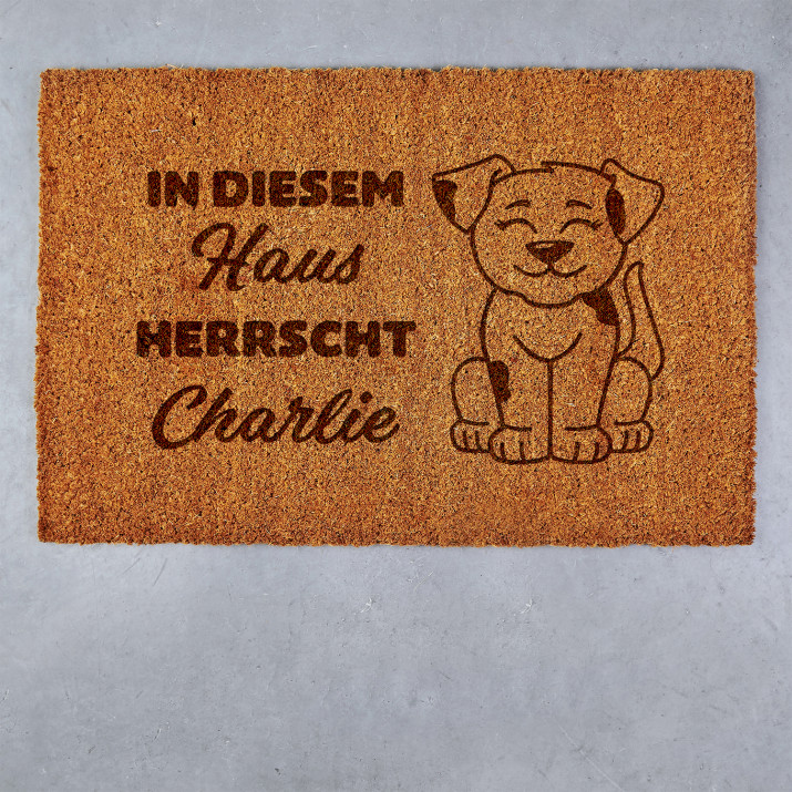 In diesem Haus herrscht der Hund- Kokosmatte