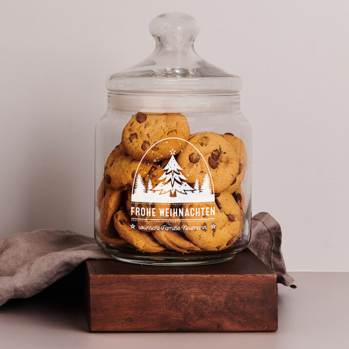 Frohe Weihnachten 2 - Keksglas mit Gravur