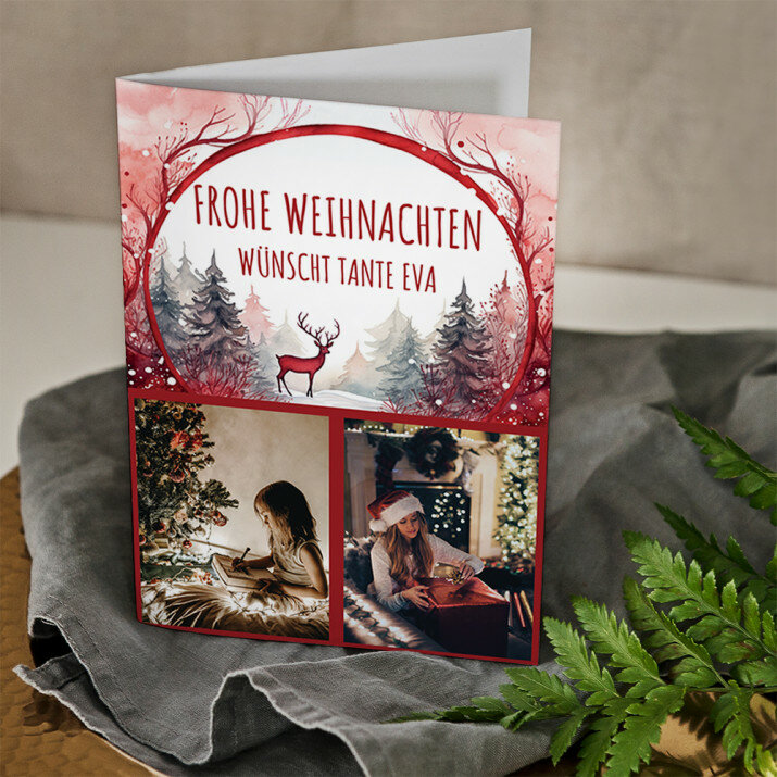 Frohe Weihnachten Rentier - Glückwunschkarte