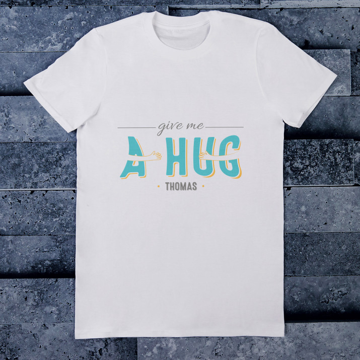 Give me a hug - T-Shirt mit Aufdruck für Herren