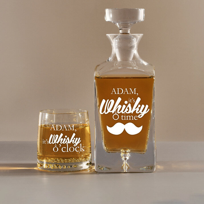 Whisky Time - Whiskykaraffe und Whiskygläser - Set mit Gravur Whisky Time - Whiskykaraffe und Whiskygläser - Set mit Gravur