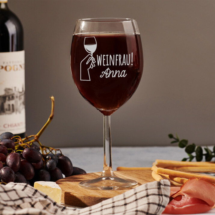 Weinfrau - Weinglas mit Gravur