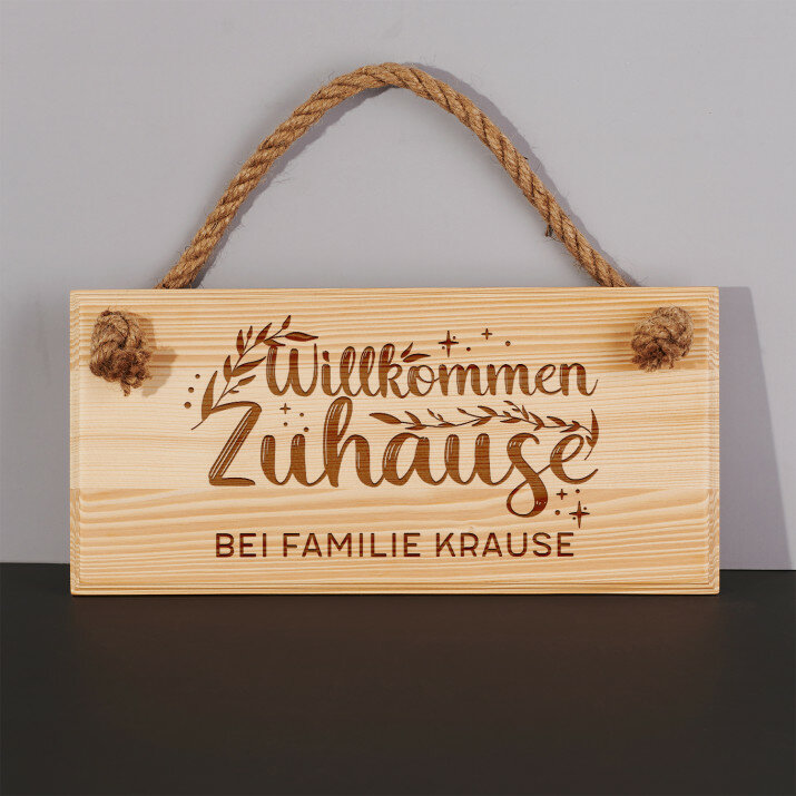 Willkommen zuhause - Holzschild