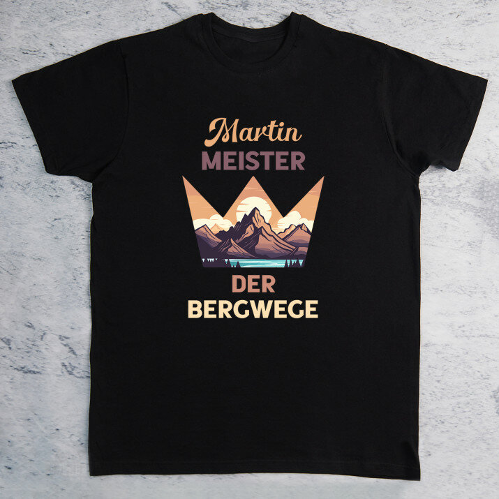 Meister der Bergwege - Schwarzes T-Shirt für Herren