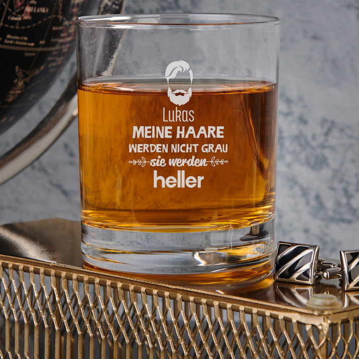 Haare werden nicht grau - Whiskyglas Haare werden nicht grau - Whiskyglas