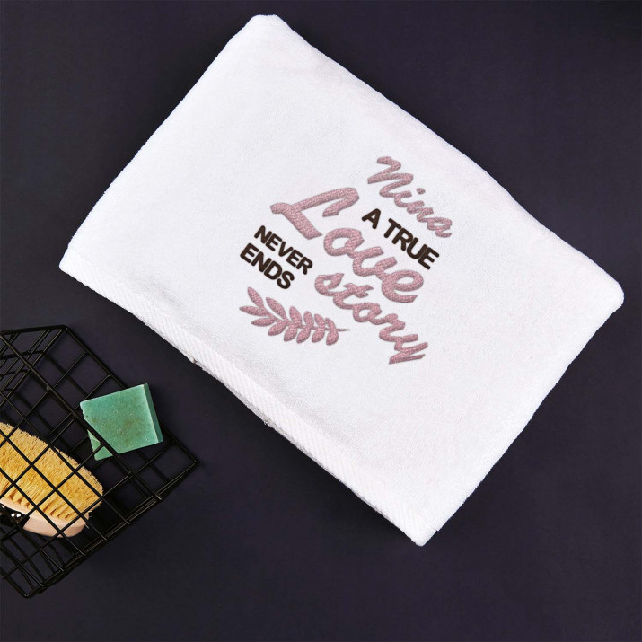 Woman Love Story - Handtuch mit Stickerei