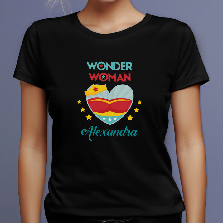 Wonder woman - Schwarzes T-Shirt für Damen
