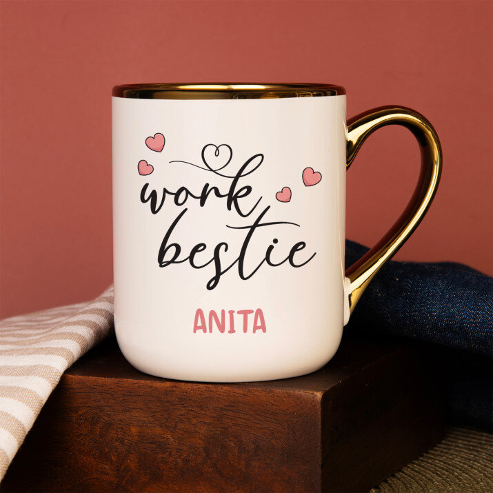 Work bestie - Ein Becher mit Goldrand