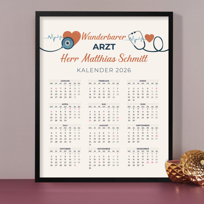 Wunderbarer Arzt - Kalender im Rahmen